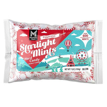 Starlight mints hard candy bag, peppermint, shows 600 mints and net wt 7 lb