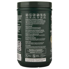 Dietary supplement powder jar back label with ingredients and probiotic & fiber blend