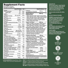 Supplement Facts label panel with serving and ingredient information
