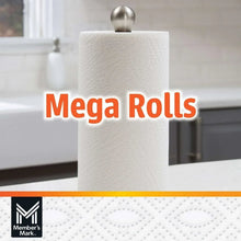 Single white 2-ply paper towel roll on holder
