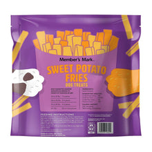Member's Mark sweet potato fries dog treats pouch back panel with feeding directions