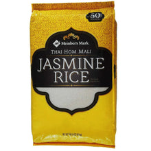Jasmine rice bag by Member's Mark, yellow 50 lb package, front label