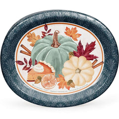 Member's Mark Thanksgiving Oval Paper Plates, 10" x 12", 50 ct. - USA MEGA SHOP