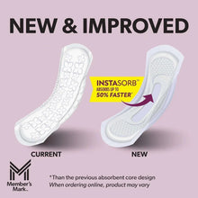 Contoured long absorbent pads shown as current and new designs