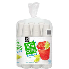 Translucent plastic cups, 12 oz, 300-count pack of stacked cups
