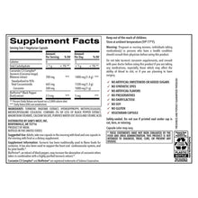 Supplement facts panel for turmeric extract capsules, 180 vegetarian count