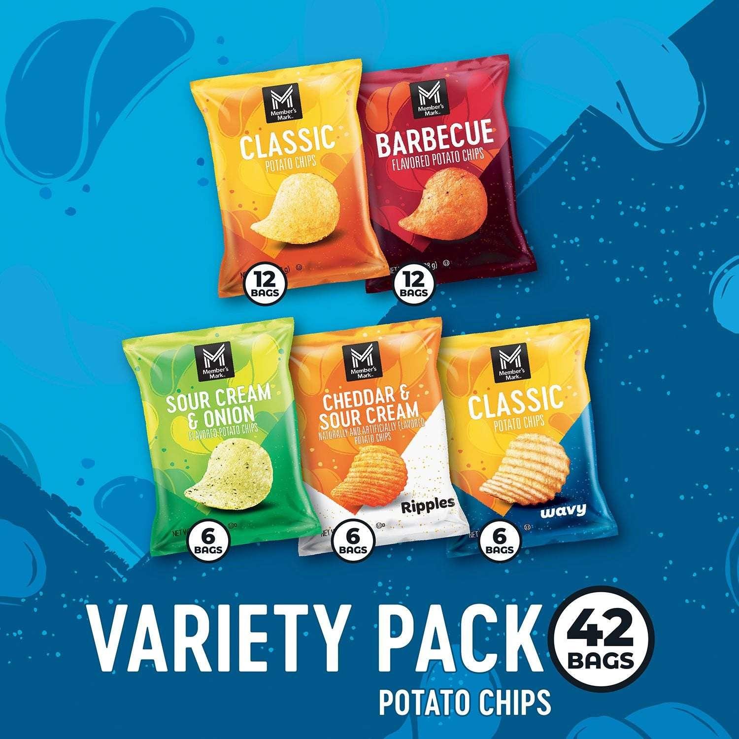 Member's Mark Variety Pack Potato Chips, 1 oz., 42 pk. - USA MEGA SHOP