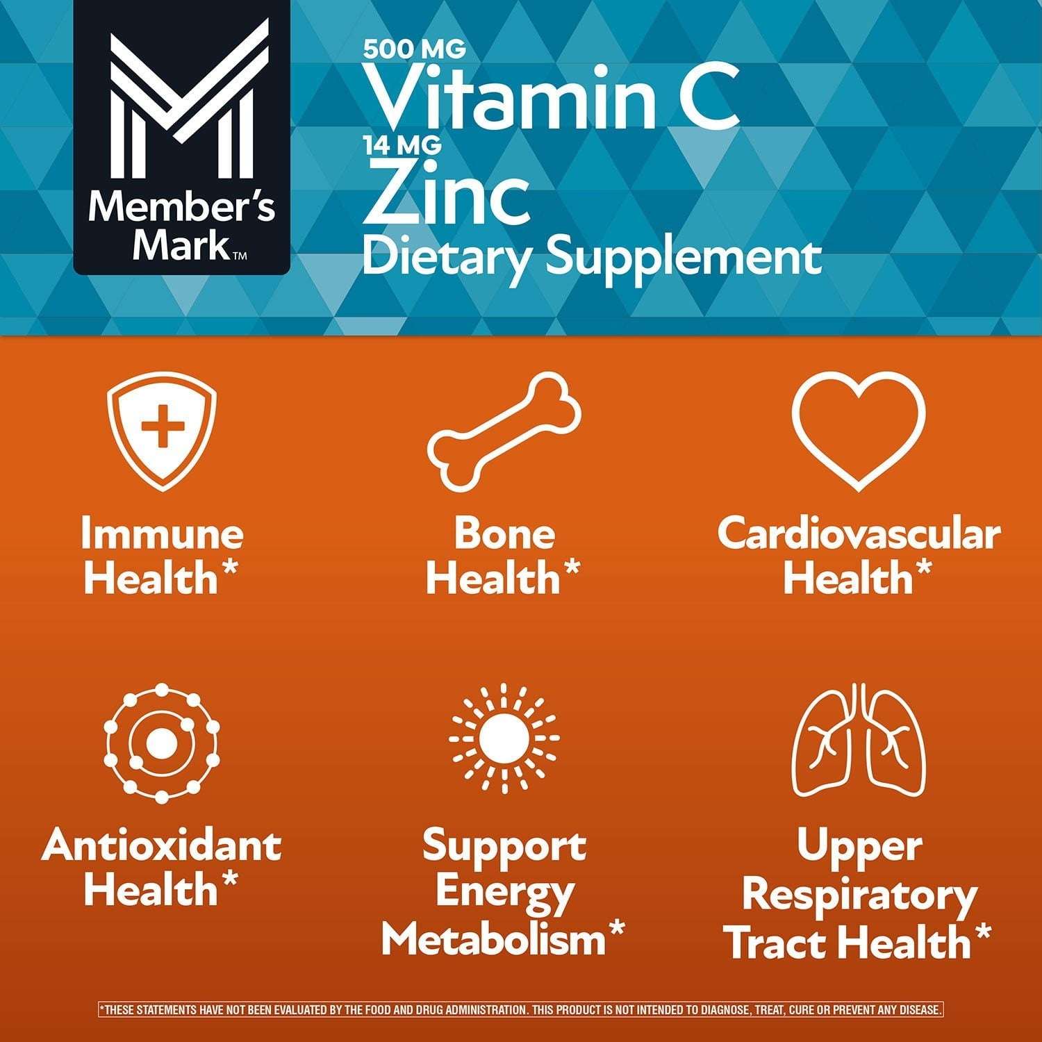 Member's Mark Vitamin C with Zinc Capsules, 400 ct.