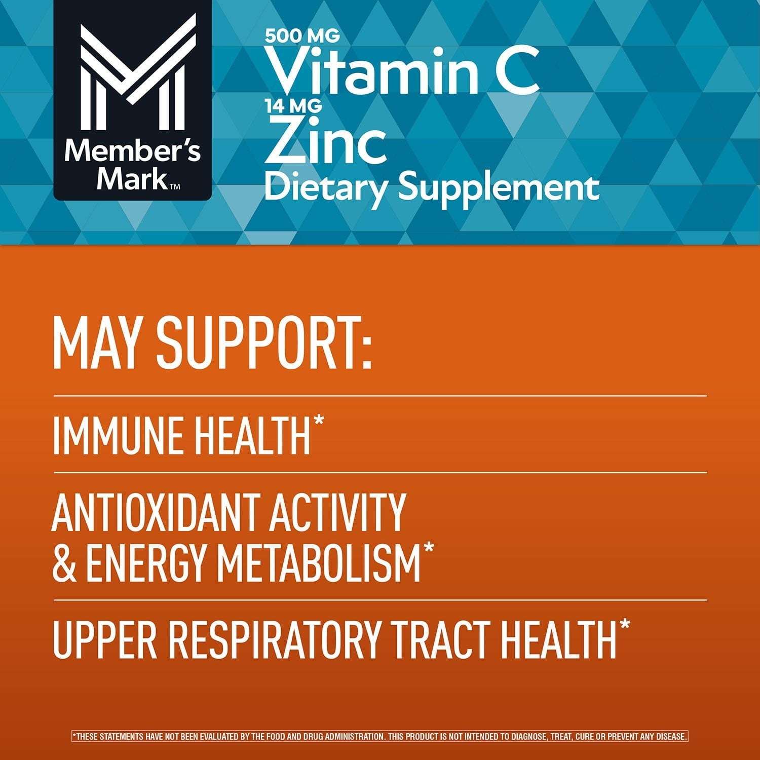 Member's Mark Vitamin C with Zinc Capsules, 400 ct.
