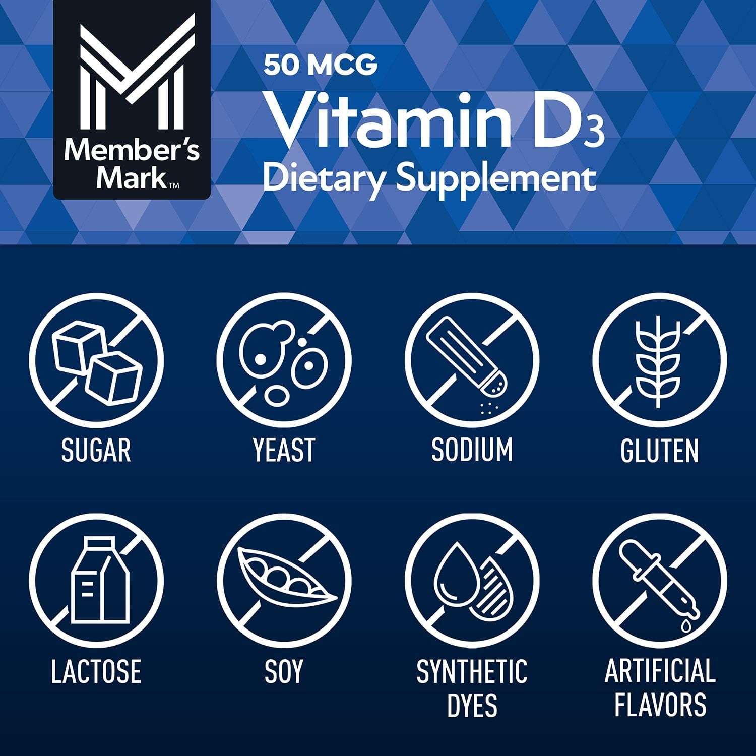 Member's Mark Vitamin D3, 50 mcg, 400 ct.