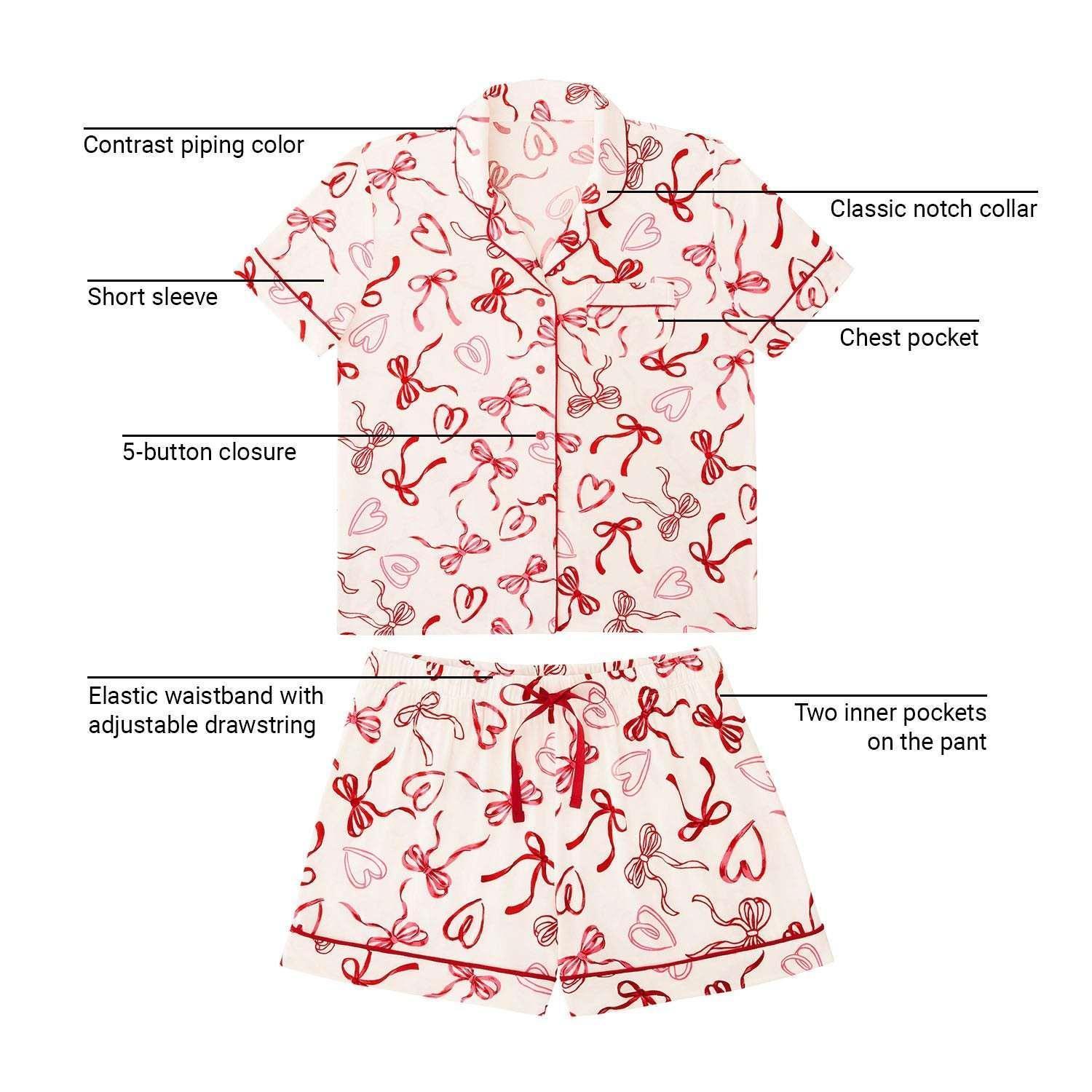 Member's Mark Women's Valentines Notch Collar Pajama Set