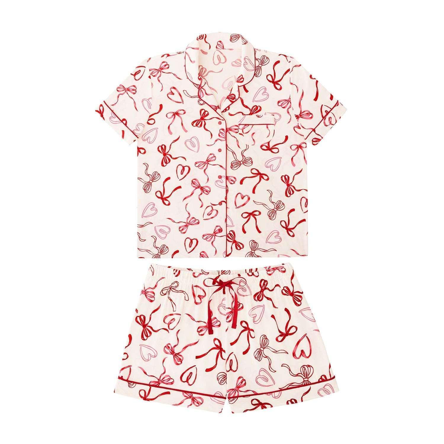 Member's Mark Women's Valentines Notch Collar Pajama Set
