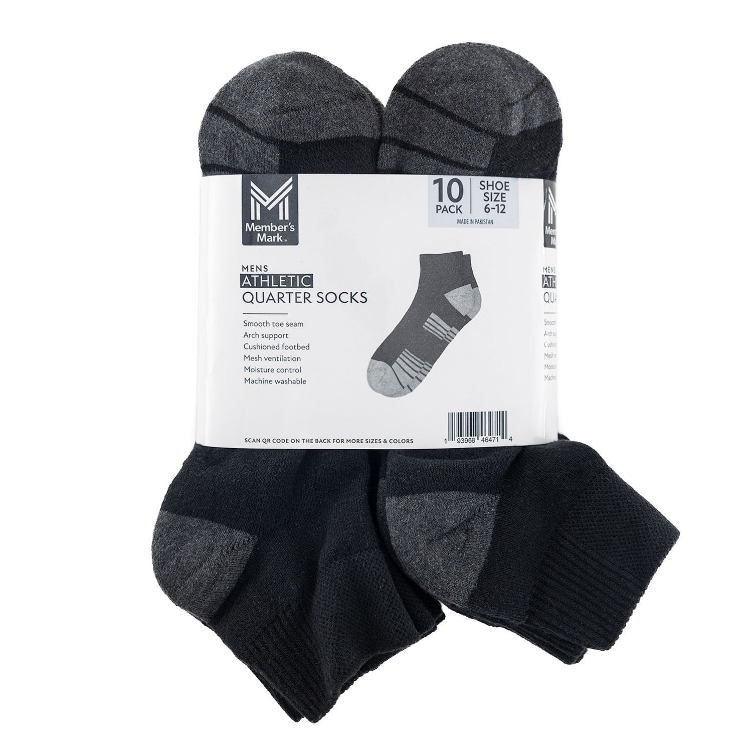 Member's Mark 10-Pack Athletic Quarter Sock