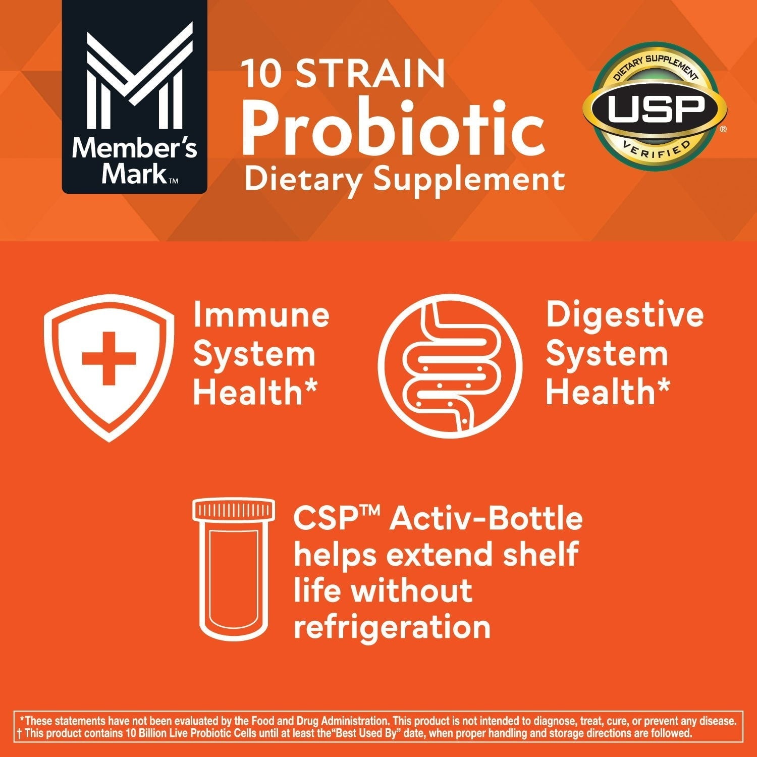 Member's Mark 10 Strain Probiotic Capsules, 84 ct.