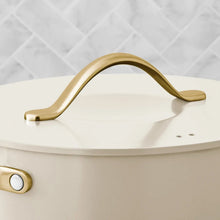 Cream pot lid with gold-tone handle and vent knob