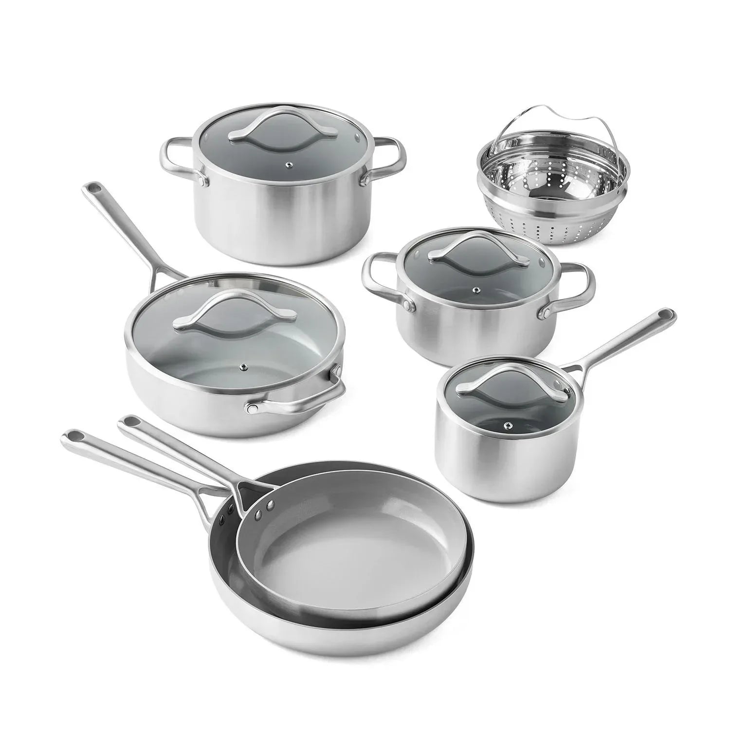 Member's Mark 11-Piece Modern Tri-Ply Cookware Set with Ceramic Coating