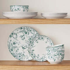 Member's Mark 12-Piece Porcelain Toile Dinnerware Set