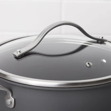 Nonstick pot lid with stainless handle, dark gray lid and rim