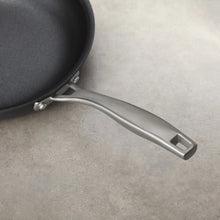 Nonstick skillet handle assembly, dark gray pan with stainless handle