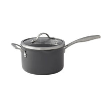 Saucepot with glass lid, dark gray nonstick body and stainless handle