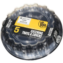 16-inch catering tray set with clear domed covers, stackable design (5 ct)
