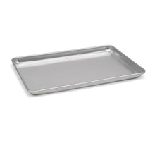 Aluminum sheet pan with rolled edges, silver