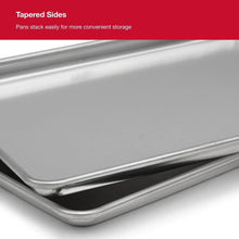 Aluminum sheet pan with tapered sides, silver