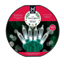 Member's Mark LED mini lights 200-count package showing green cord and clear bulbs
