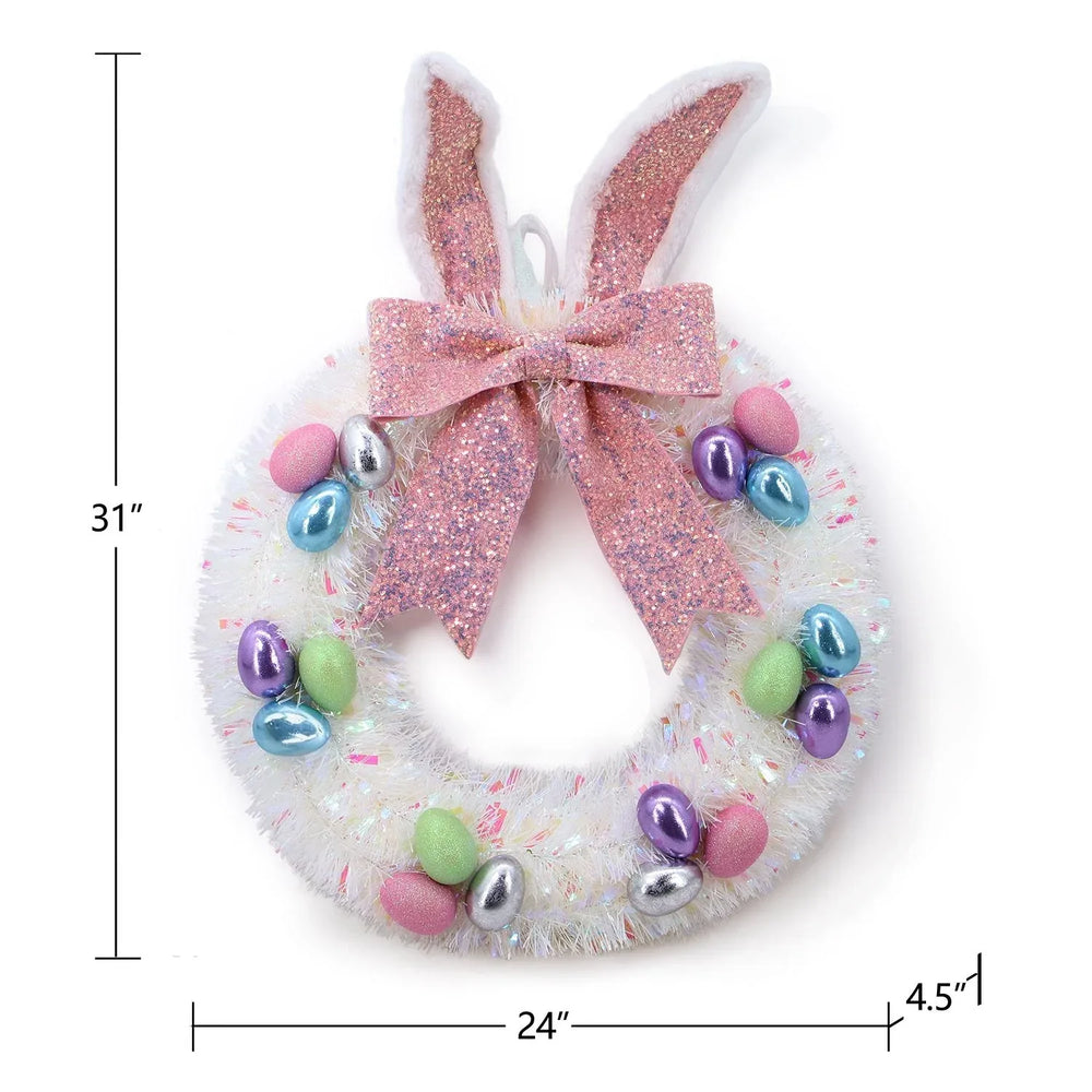 Member's Mark 24" Tinsel Bunny Wreath - USA MEGA SHOP