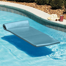 Milky blue closed-cell foam pool lounge float with headrest and cup holder