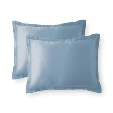 Blue comforter set includes two matching pillow shams