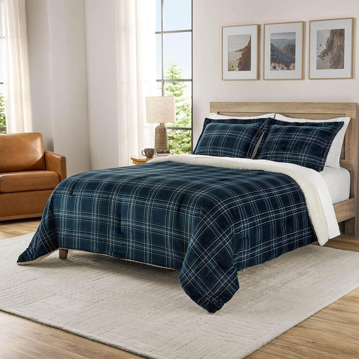 Member's Mark 3-Piece Printed Plush Comforter Sets, Assorted Sizes
