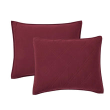 Merlot pillow shams with diamond-quilt texture, set of two
