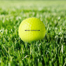 Lime yellow golf ball with Pro Series 2 mark and dimple pattern