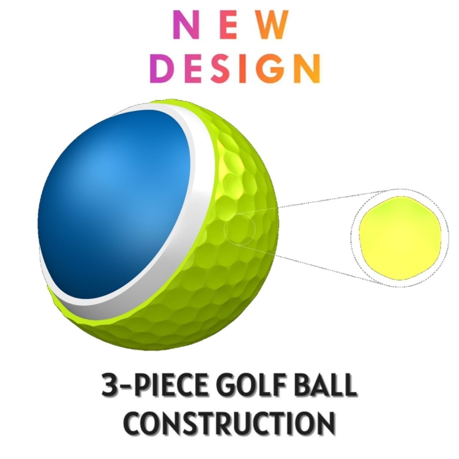 Member's Mark 3-Piece Yellow Golf Ball, 24 Balls