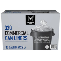 Member's Mark 33 Gallon Commercial Can Liners, 320 ct. - USA MEGA SHOP