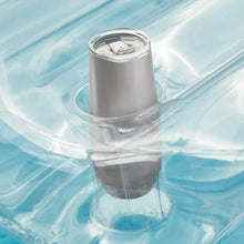 Clear inflatable chaise lounger float cup holder with translucent base