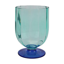 Light teal 2-tone goblet with tinted cup and blue foot base