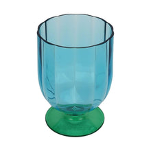 Blue-green 2-tone goblet with tinted cup and green foot base