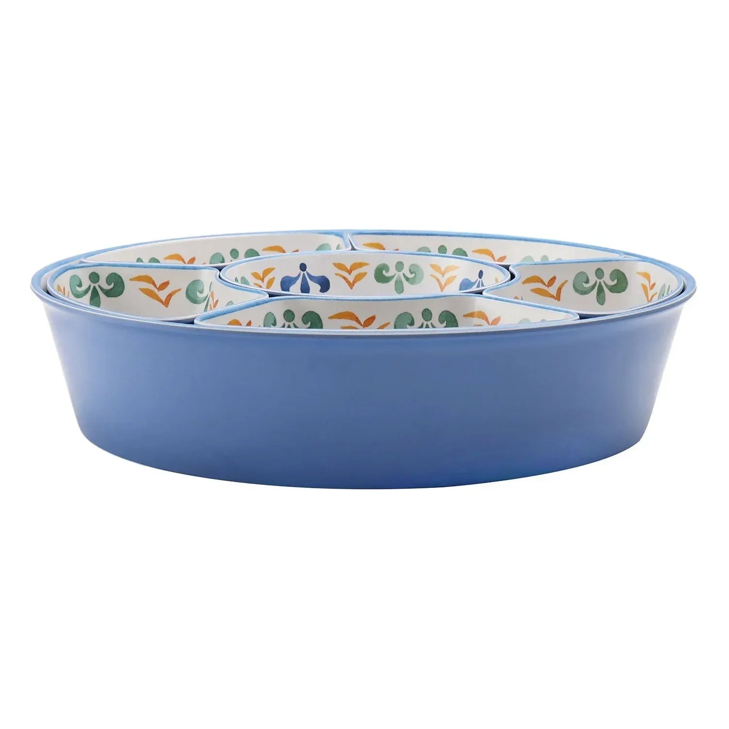 Member's Mark Bamboo Melamine 6-Section Serving Platter with Lazy Susan Base and Storage Lid