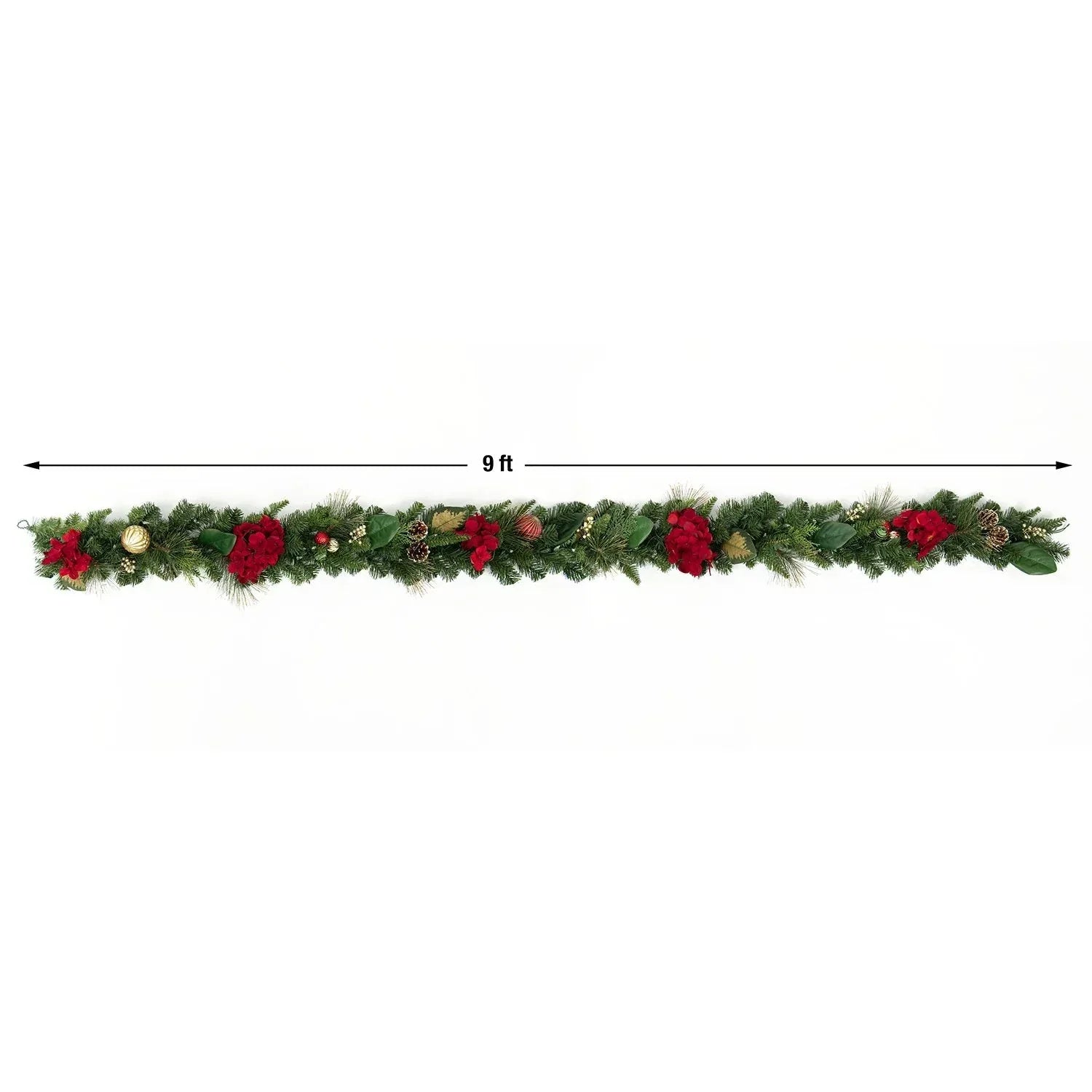 Member's Mark 9' Red Pre-Lit Decorated Garland - USA MEGA SHOP