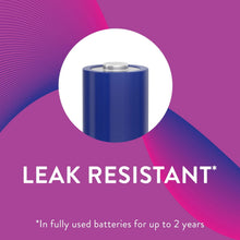 Leak-resistant AA alkaline battery design feature label