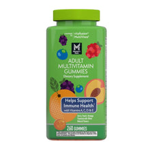 Adult multivitamin gummies bottle with green cap and label, 260 gummies