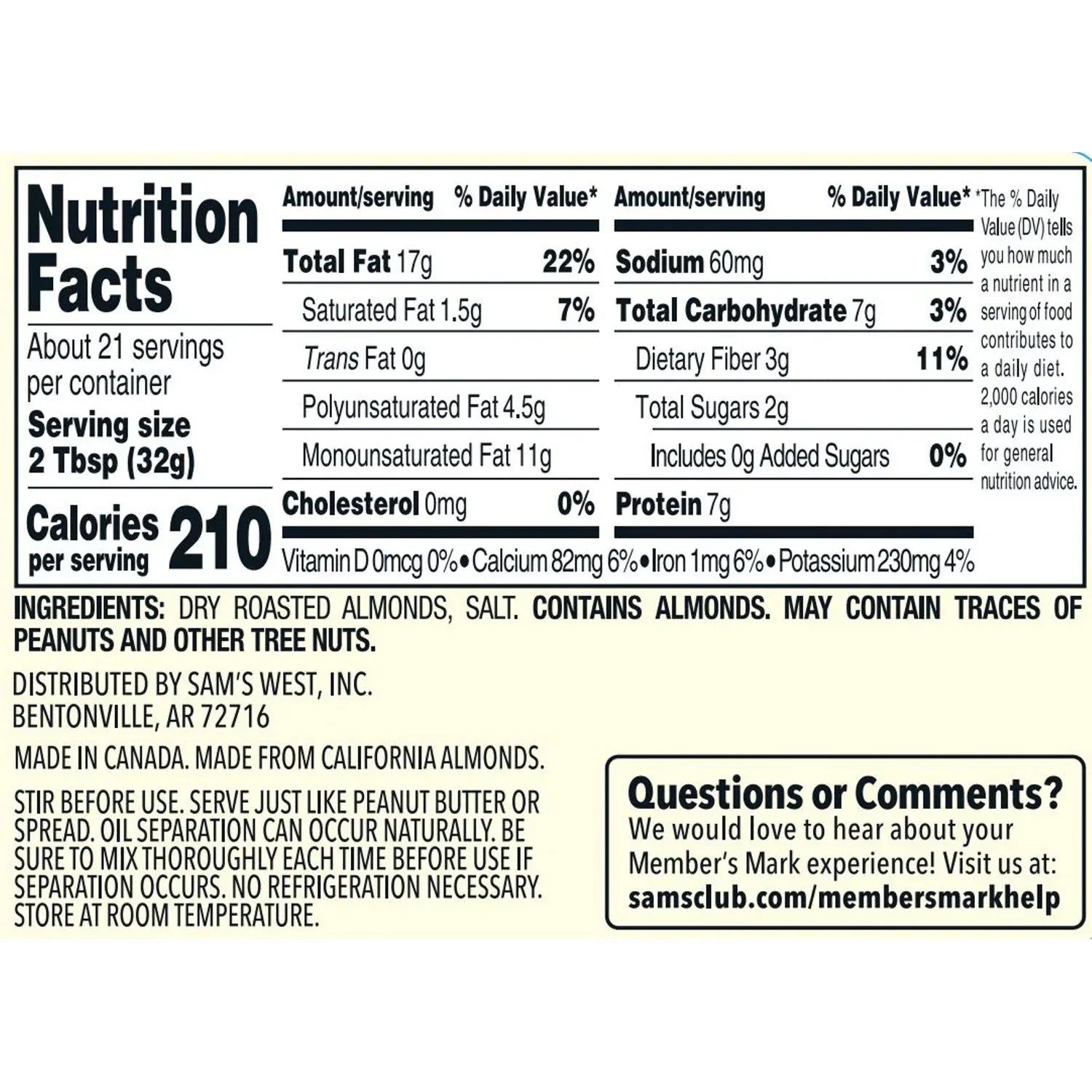 Member's Mark Almond Butter, 24 oz.