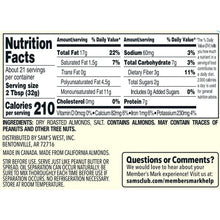 Almond butter Nutrition Facts panel with ingredient and allergen information