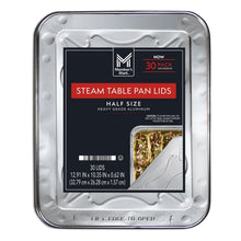 Pack of half-size steam table pan lids, heavy-grade aluminum