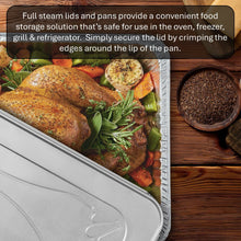 Aluminum steam table pan lid with crimped edges, full-size