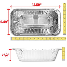 1/3-size aluminum steam table pan with rectangular inner well and crimped rim
