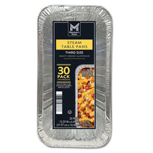 1/3-size aluminum steam table pans, 30-count pack, foil trays for catering