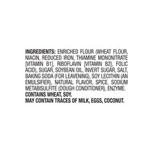 Ingredients list text for animal crackers, including enriched flour and vitamins